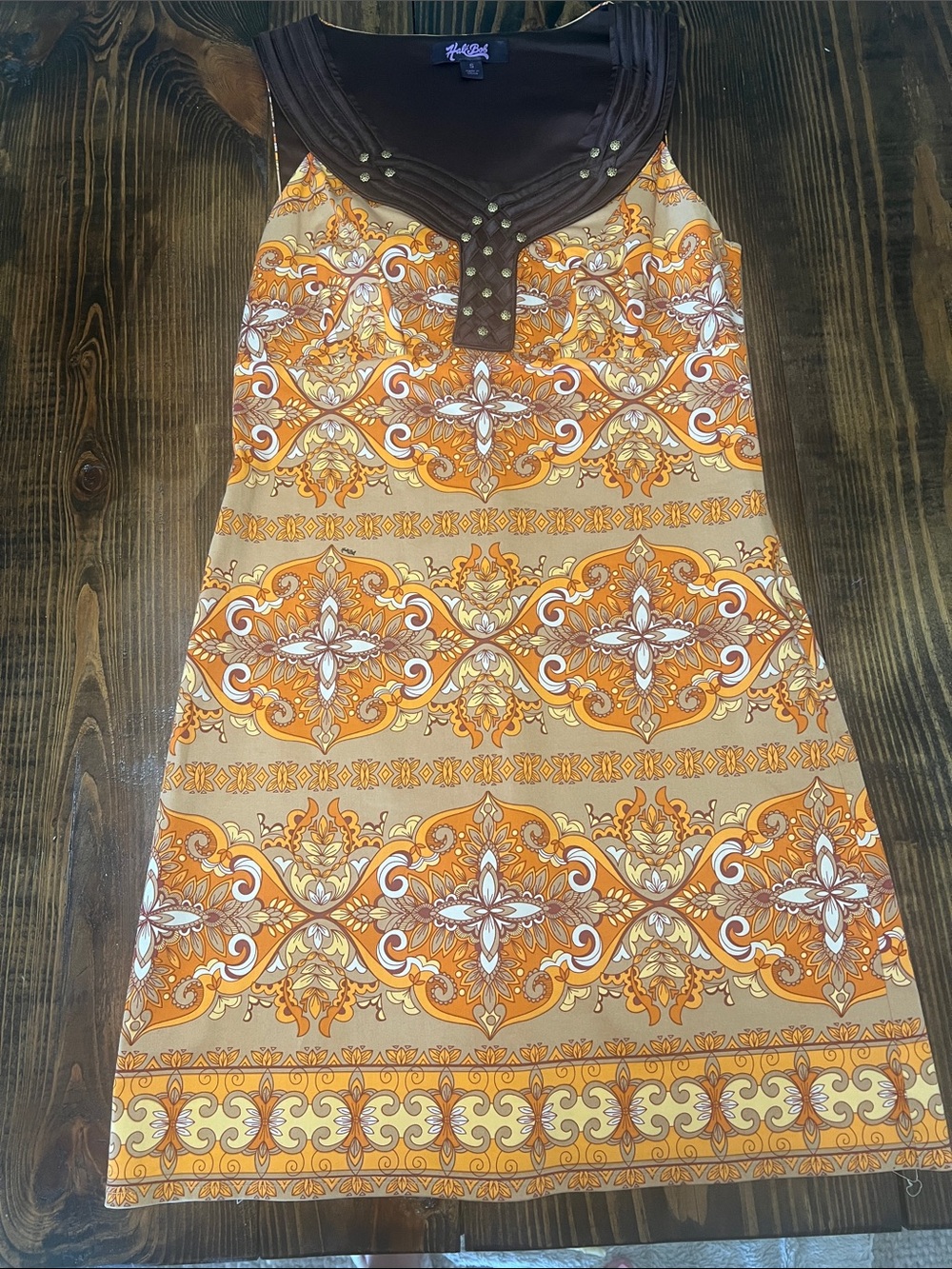 Hale Bob Orange Patterned Dress